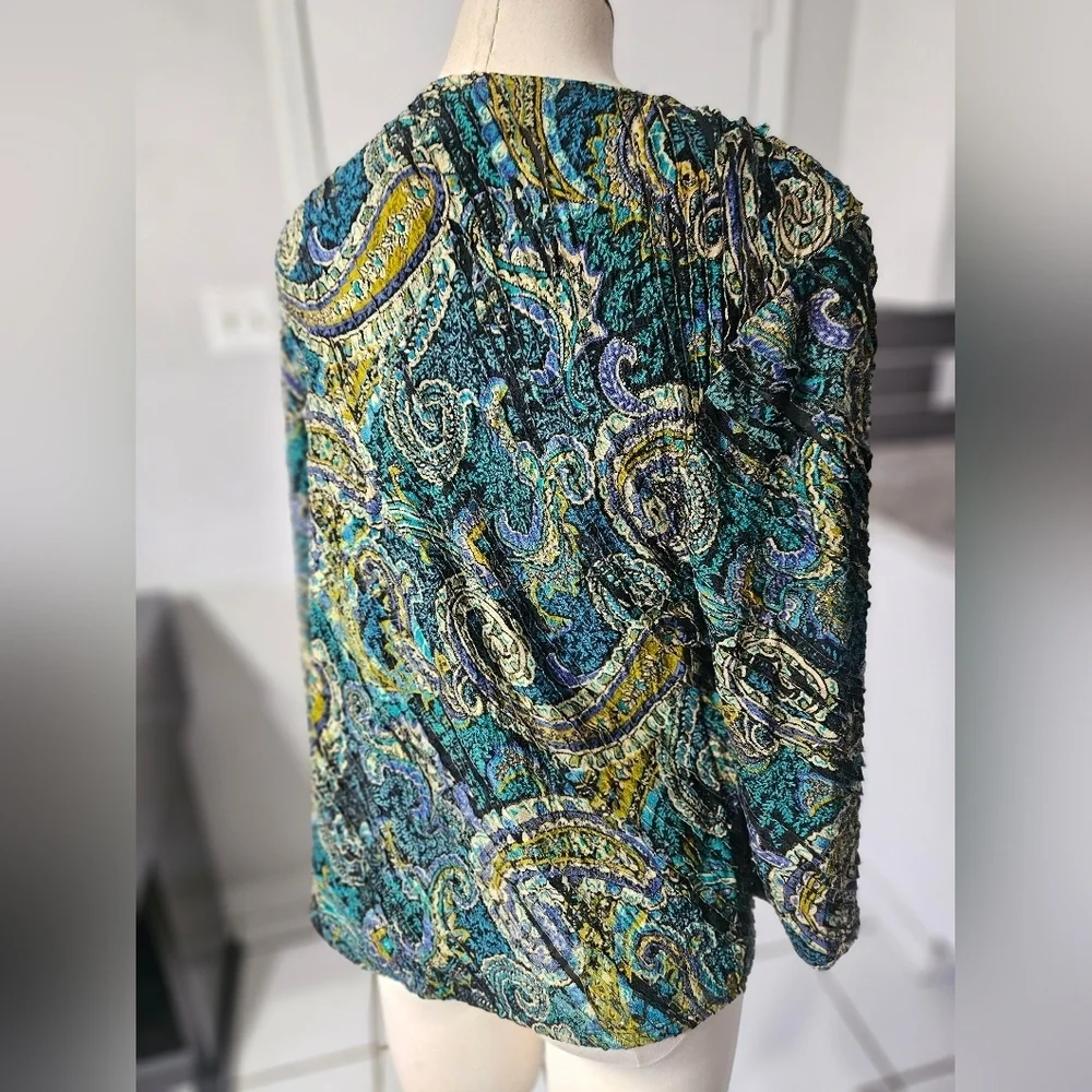 Choices Boho Top Large, Green Paisley, Sz L
